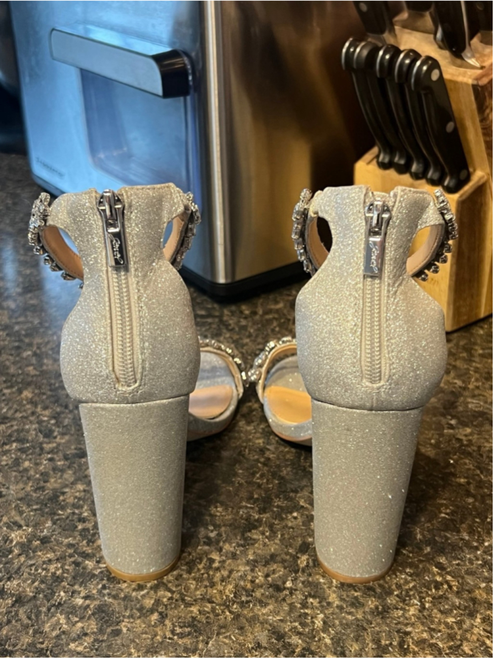 Jewel Badgley Mischka Mayra Ankle Strap Evening Sandals - Picture 4 of 12